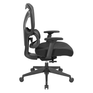 OSP Home Furnishings Mesh Back Ergonomic Manager Chair with Lumbar Support Adjustable Arms and Synchro Tilt 71142-3