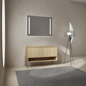 English Elm 48" Modern Freestanding Bathroom Vanity Cabinet, 3 Soft-Close Doors, KD Packing, No Sink Included W1972P199462