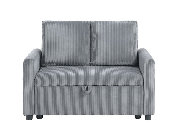 English Elm Ottavio Corduroy Loveseat with Hidden Storage and Arm Pockets for Small Spaces B2749S00258