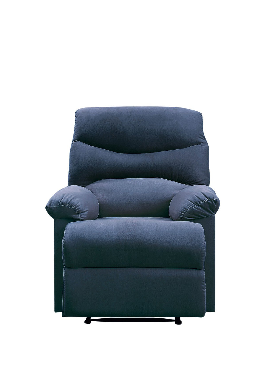 English Elm Blue Memory Foam Recliner with Pillow-Top Arms, External Latch, Tight Cushions for Ultimate Comfort B062P215433