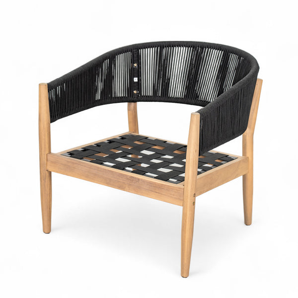 English Elm Christopher Knight Home® - Verona Outdoor Club Chairs Set Of 2 - Stylish Acacia Wood, Beige Cushions & Black Rope Accents N775P309256B