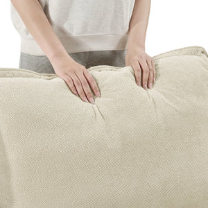 English Elm 93-inch L-shaped Sectional Sofa Cotton Linen Fabric Modular Storage Armrest Living Room W3480S00005