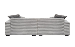 English Elm 104.72-inch 4-seat sofa with four washable throw pillows, corduroy comfort fabric, solid wood frame, 500lb capacity and modern living room style Gray W1658S00146