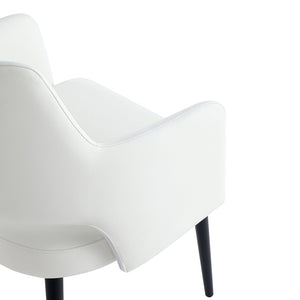 English Elm Tremont Modern Vegan Leather Armchair - Stylish, Durable Seating For Home Or Office Use, White Finish B365P397728-GIGA