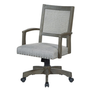 OSP Home Furnishings Dlx Cane Back Bankers Chair Antique Grey / Grey