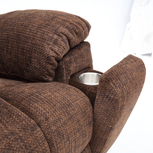English Elm Old Age Electric Lift Chair With Massage & Heat, 180° Recline, Dual Motors, Cup Holders & Storage W547S00054