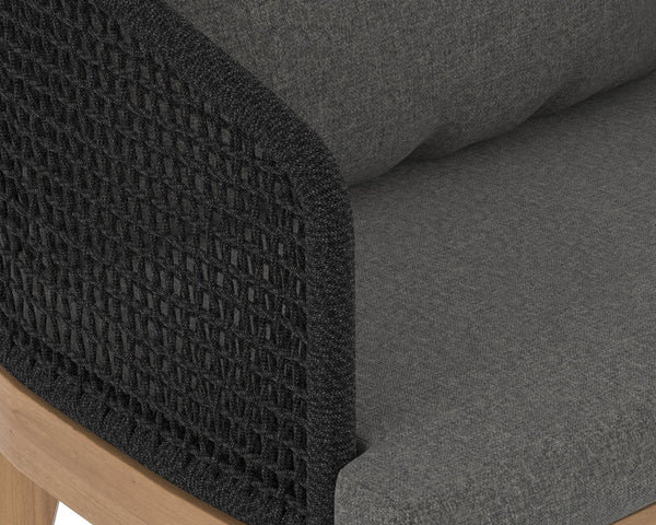 Sunpan Capri Outdoor Dining Armchair - Stylish, Durable Teak & Greymix Weave for Ultimate Comfort & Elegance Natural / Gracebay Grey