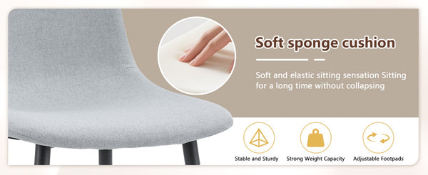 English Elm Table Set: Modern Black Wood Dining Table & 4 Light Gray High-Resilience Chairs For Comfort & Style W1151S04316-GIGA