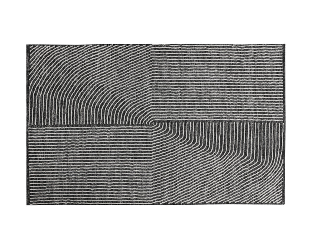 Sunpan Serene Hand-Woven Rug – Modern Black and White Cotton Blend, Artisanal Craftsmanship for Chic Spaces 5' X 8'