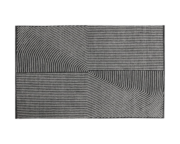 Sunpan Serene Hand-Woven Rug – Modern Black and White Cotton Blend, Artisanal Craftsmanship for Chic Spaces 5' X 8'