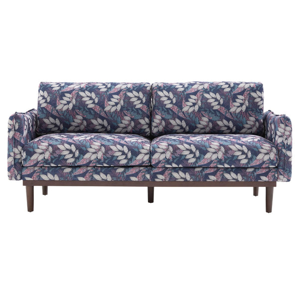 English Elm Modern Chenille Loveseat with Pocket Spring Cushions and Rubberwood Legs for Living Room Blue N763P347228C