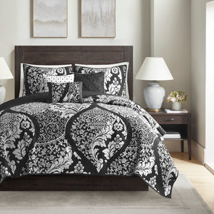 English Elm 6 Madison Park Vienna Cotton Quilt Set King/Cal King Reversible Damask 6-Piece OEKO-TEX Safe Comfort B03597640
