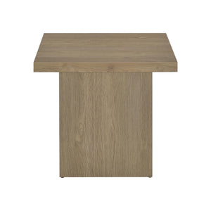 English Elm Square Engineered Wood Accent Table with Sculptural Pedestal Base for Modern Living Rooms B016P473404