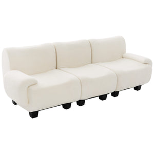 English Elm Oversized Chenille Chaise Lounge Deep Seat Sculptural Armrests Modern Living Room Retreat N763P326131A