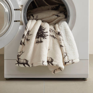English Elm 1-piece Aztec Heated Throw with 12 Settings Auto Shutoff Soft Ivory Boho Blanket B035P408333