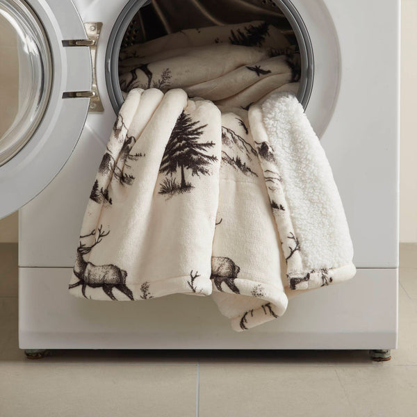 English Elm 1-piece Aztec Heated Throw with 12 Settings Auto Shutoff Soft Ivory Boho Blanket B035P408333