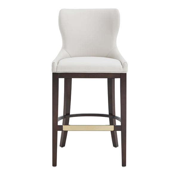 English Elm Blair Wood Upholstered Barstool - Elegant Wingback Design With Durable Beech Frame & Gold Footrest B365P398071