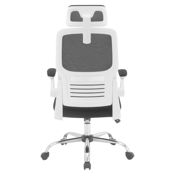 OSP Home Furnishings Mesh Back Ergonomic Office Chair with Lumbar Support Headrest and Chrome Base EMW60020CHR-3