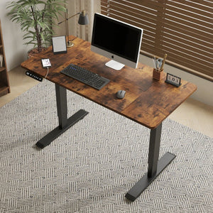 English Elm 55"×24" Electric Sit Stand Desk Steel Frame with Memory Presets and Usb-c Charging Port Brown,Brown Leopard W614P376321