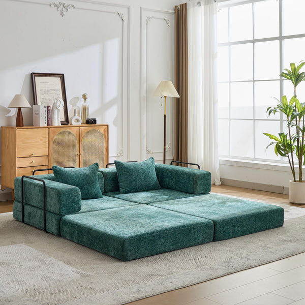 English Elm Compression Convertible Floor Sofa Bed - Cozy Chenille Loveseat For Small Spaces, No Assembly Needed! W3723P345641