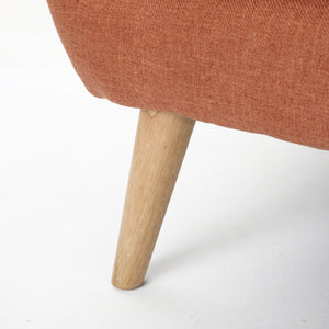 English Elm Christopher Knight Home® - Love mid-century two-seater loveseat with button-tufting, rolled arms, plush fabric and tapered legs Burnt Orange N771P202668C