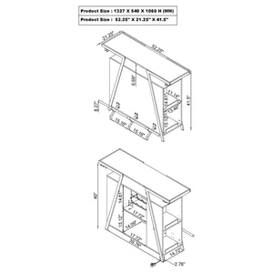 English Elm Katia White High Gloss Home Bar Cabinet with LED, 12-Bottle Rack, Stemware Storage & Chrome Accents B062P358467