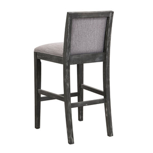 English Elm Christopher Knight Home® - 30.5 Inch Bar Stools Set of 2 with Upholstered Fabric Seats, Rubberwood Frame, 30.5" Height, 300 lb Capacity Black+Grey N780P192217B