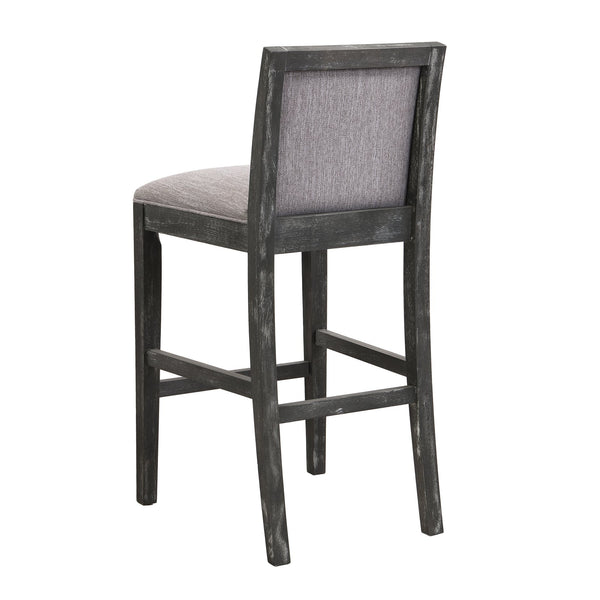 English Elm Christopher Knight Home® - 30.5 Inch Bar Stools Set of 2 with Upholstered Fabric Seats, Rubberwood Frame, 30.5" Height, 300 lb Capacity Black+Grey N780P192217B