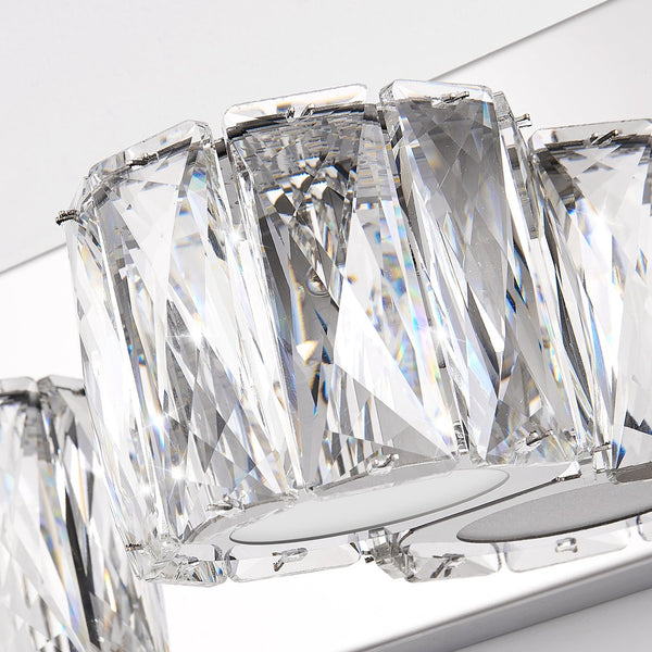 English Elm 35" Modern Crystal 5-Light LED Wall Sconce Chrome Finish, 1625lm 6000K Vanity Light for Bath/Hallway W2312P374925