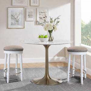 English Elm AGODY 26" Counter Swivel Bar Stools Set of 2 with Cushioned Fabric Seats, Iron Footrest, 300lb Capacity W2170P208071