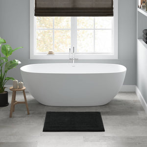 English Elm 1 Heavyweight Cotton Tufted Bath Rug Reversible Spa Grade Absorbent Floor Mat Black B035P319569