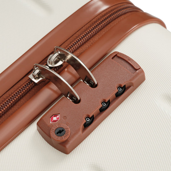 English Elm Premium Abs Hardshell 3 Piece Suitcase Set with Tsa Locks and Spinner Wheels Ivory N726P296022O