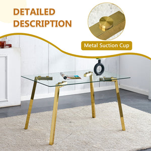 English Elm Table and Chair Set 7 Piece Round Walnut Mdf Industrial Dining with Pu Seats Transparent,White+Gold W1151S04792