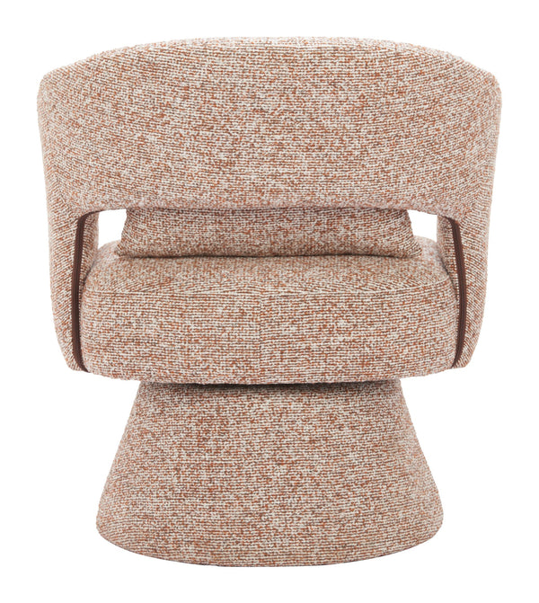 Zuo Modern Liva Swivel Chair In Frosty Brown – Modern Elegance With Durable Shearling Fabric For Hospitality Use Brown 100% Polyester,Plywood 110849-zuo-modern