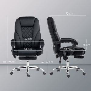 English Elm Vinsetto Massage Executive Office Chair Heated Reclining Seat with Footrest Support W2225P485642
