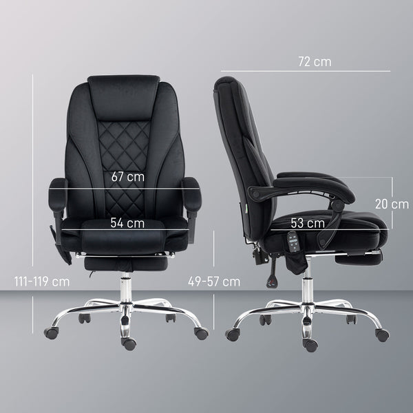 English Elm Vinsetto Massage Executive Office Chair Heated Reclining Seat with Footrest Support W2225P485642