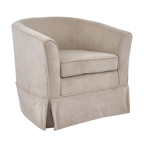 English Elm Swivel Club Chair Upholstered Rounded Seat with 360 Base for Living Room or Office N776P403612M