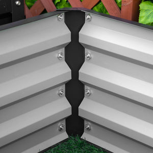 English Elm Outsunny 2-Piece Galvanized Metal Raised Garden Bed Planter Set For Vegetables, Herbs, And Flowers W2225P174439-GIGA