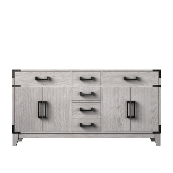 English Elm White Oak Double Bath Vanity - 60" W X 22" D, Elegant Storage, Soft-Close Features, Fully Assembled B2731P259865-GIGA