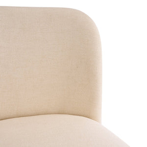 English Elm Lois Rubberwood Counter Stools Set of 2 Beige Upholstered Seats Walnut Frame N775P369557D