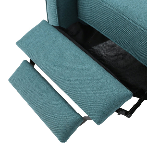 English Elm Christopher Knight Home® - Teal Linen Push Back Chair with Ergonomic Plush Padding, Breathable Upholstery, Durable Frame - Stylish Recliner for Living Room Comfort 52422.00FDTE