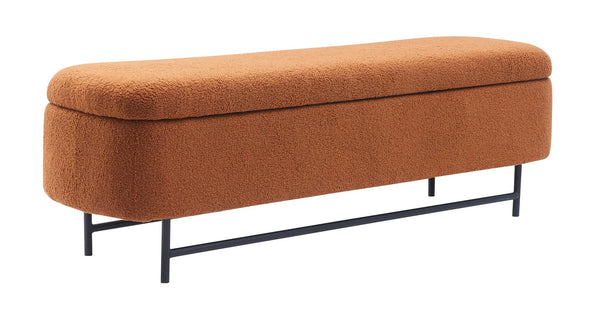 English Elm Bench Upholstered Brown Indoor Accent For Living Room, Bedroom, Entryway - Multi-Functional & Cozy T3903P372084