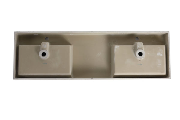 English Elm 60 Inch Bathroom Resin Sink Gloss White GRB60120DMO – Durable Modern Resin Top, Sleek Contemporary Design, Long-Lasting Finish W99970319