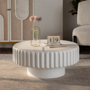 English Elm Scalloped Wave Edge Coffee Table Sculptural Low Profile Modern Living Room Accent W3081P389033