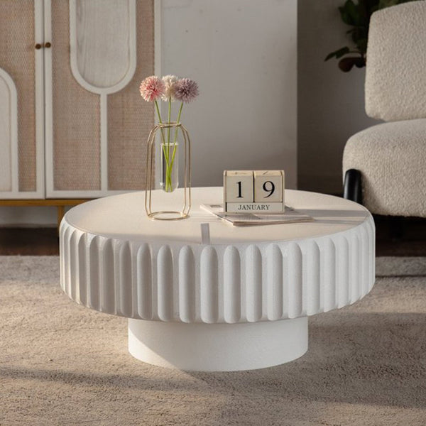 English Elm Scalloped Wave Edge Coffee Table Sculptural Low Profile Modern Living Room Accent W3081P389033