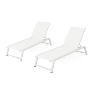 English Elm Christopher Knight Home® - Myers Chaise Lounge - Modern Outdoor Seating With Adjustable Backrest, Durable Aluminum Frame & Mesh 61407.00WWHIMP2
