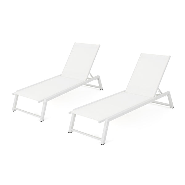 English Elm Christopher Knight Home® - Myers Chaise Lounge - Modern Outdoor Seating With Adjustable Backrest, Durable Aluminum Frame & Mesh 61407.00WWHIMP2
