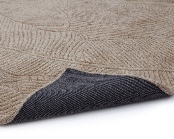 Sunpan CALATHEA Hand-Tufted Wool Rug - Elegant Palm-Leaf Design in Soft Sand - 10' x 14' - Unique & Cozy 109368