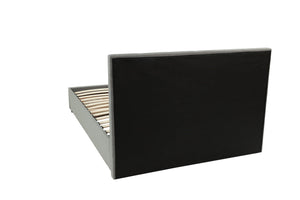 English Elm Modern Grey Polyfiber Full Size Bed Tufted Headboard with Under-Bed Storage Drawer, Simple Assembly B011S02006