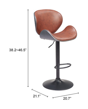 Zuo Modern Meyane Barstool - Modern Design With High-quality Vinyl, Plywood, And Steel For Stylish Spaces Brown 100% Polyurethane,Plywood,Steel 110568-zuo-modern
